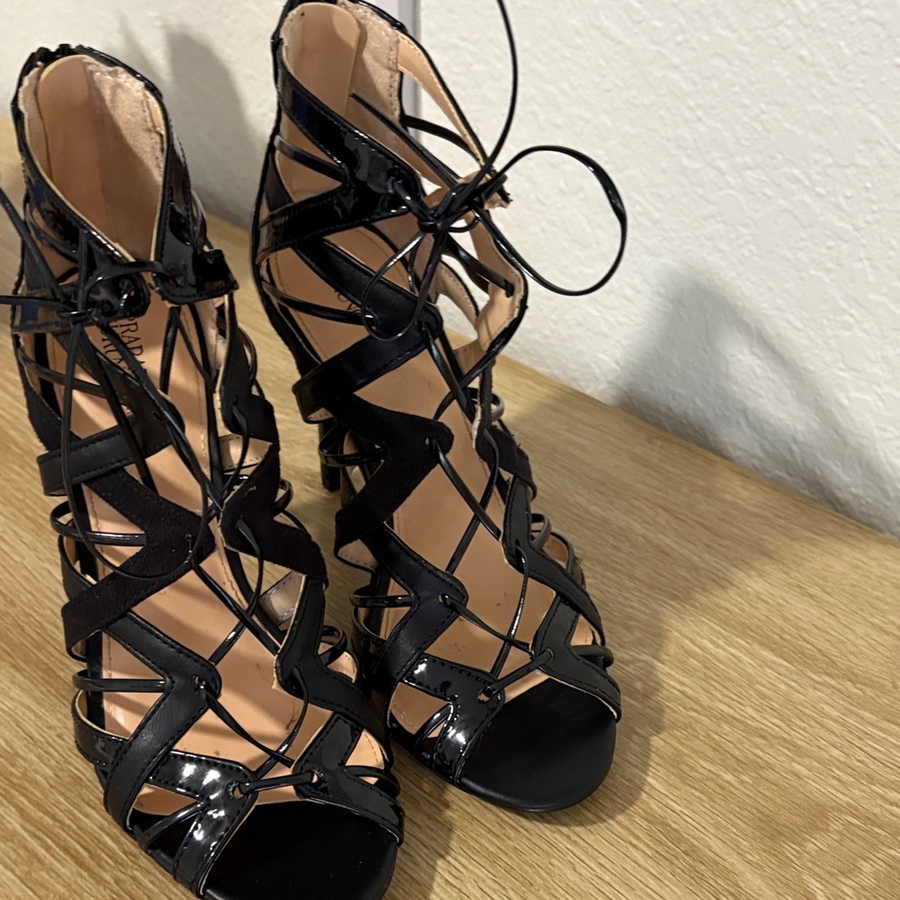 Prabal Gurung Black Strappy Heels